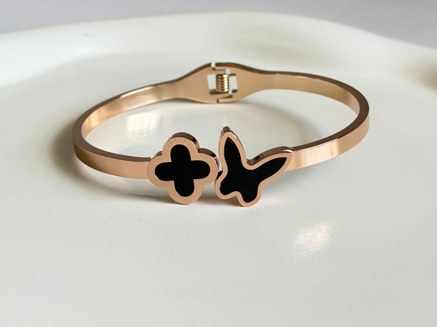 Whisper Luck Anti Tarnish Butterfly Kada Bracelet - Regular Size