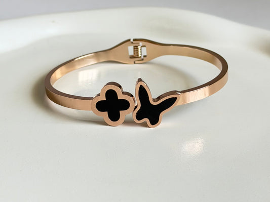 Whisper Luck Anti Tarnish Butterfly Kada Bracelet - Regular Size