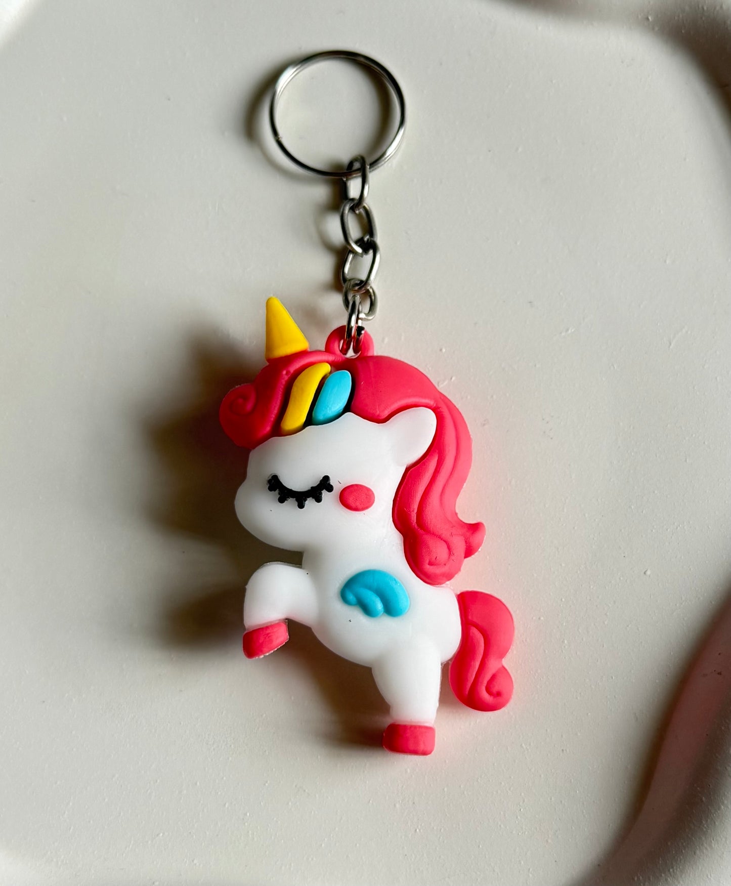 Kawaii Style Unicorn Keychain - Peach