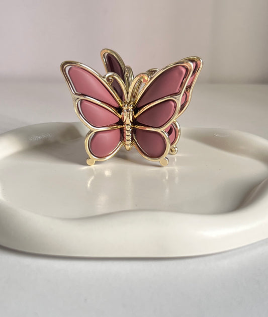 Luxe Flutter Butterfly Claw Clip - Maroon