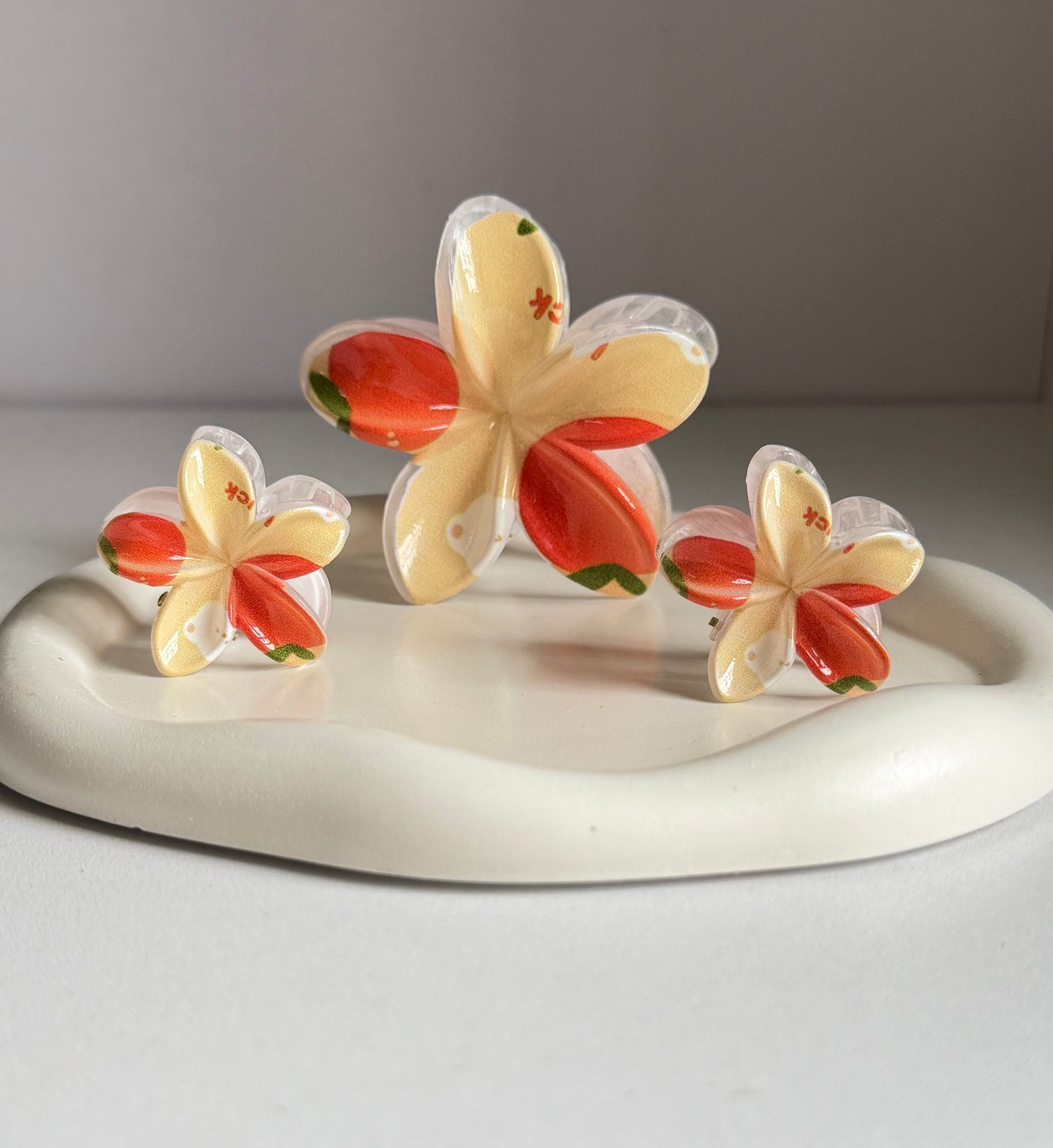 Pinteresty Flora Lock Combo Claw Clips -  Beigish Red