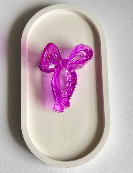 Glossy Bow Claw Clip - Purple