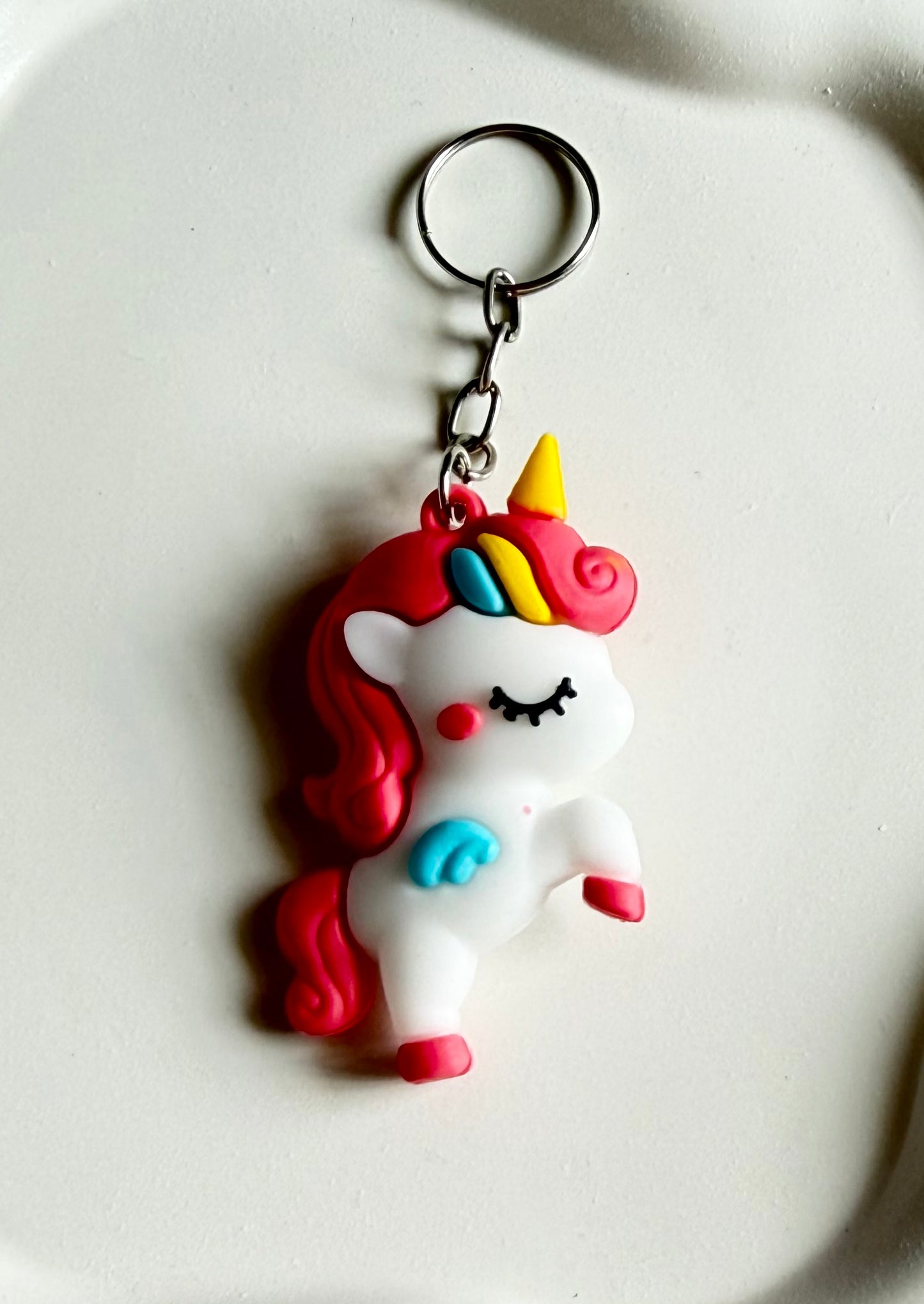 Kawaii Style Unicorn Keychain - Peach
