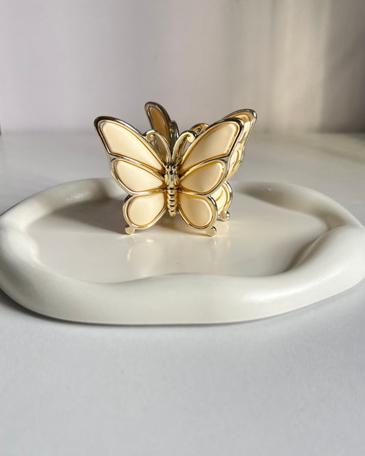 Luxe Flutter Butterfly Claw Clip - Ivory