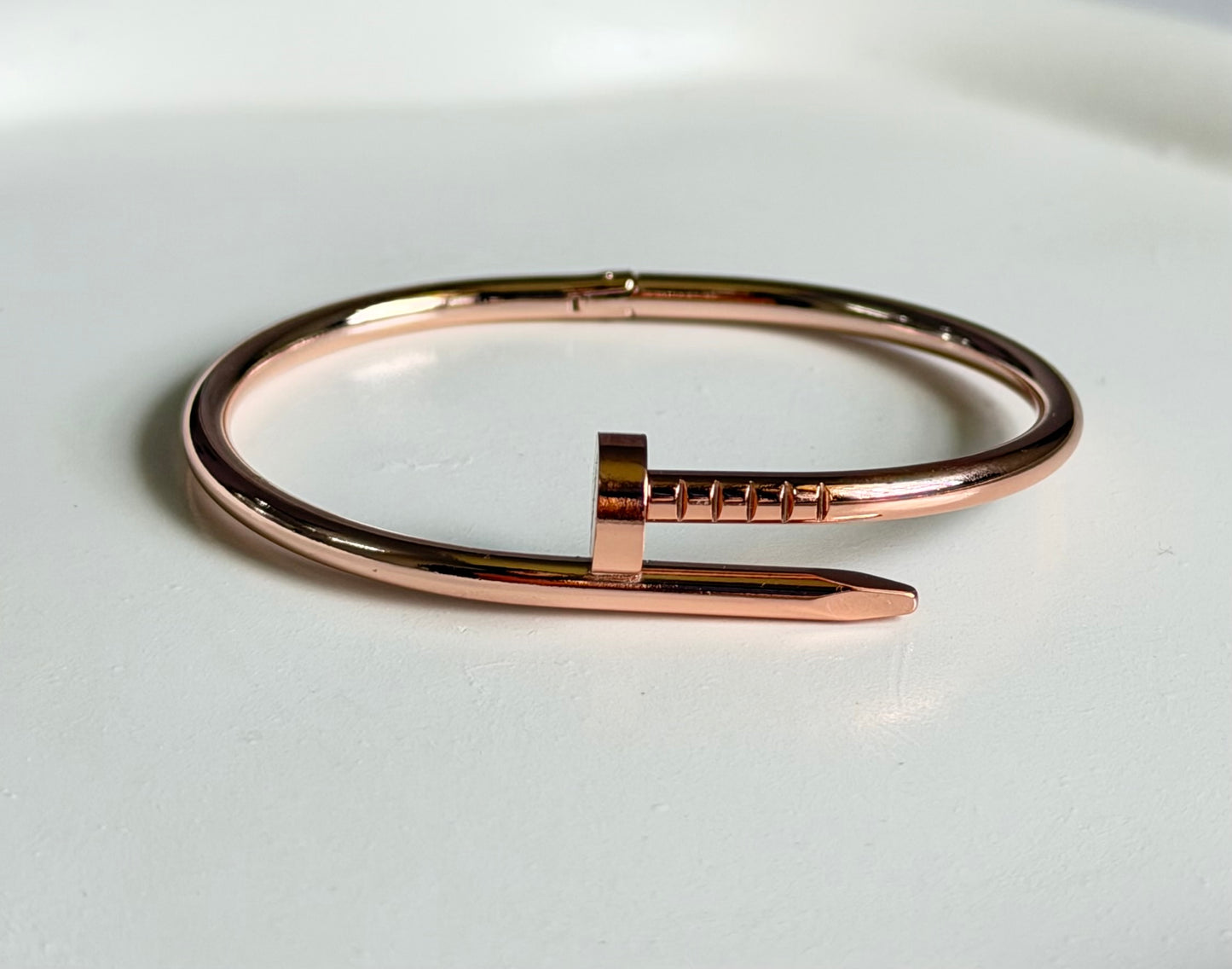 Trendy Tarnish Free Rose Gold Nail Bracelet - Baby Size ( Lean Wrist Fit)