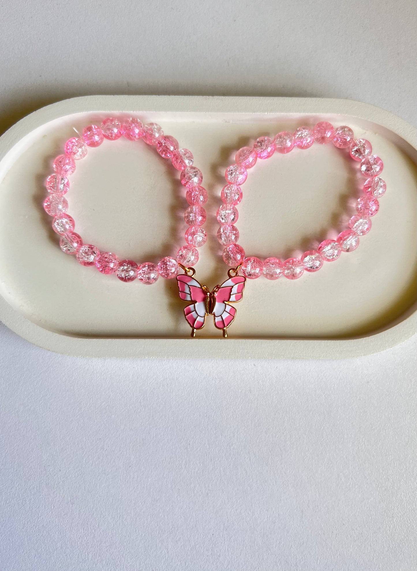 Twin Wings - Pink Magnetic Butterfly- BFF/Couple Bracelet