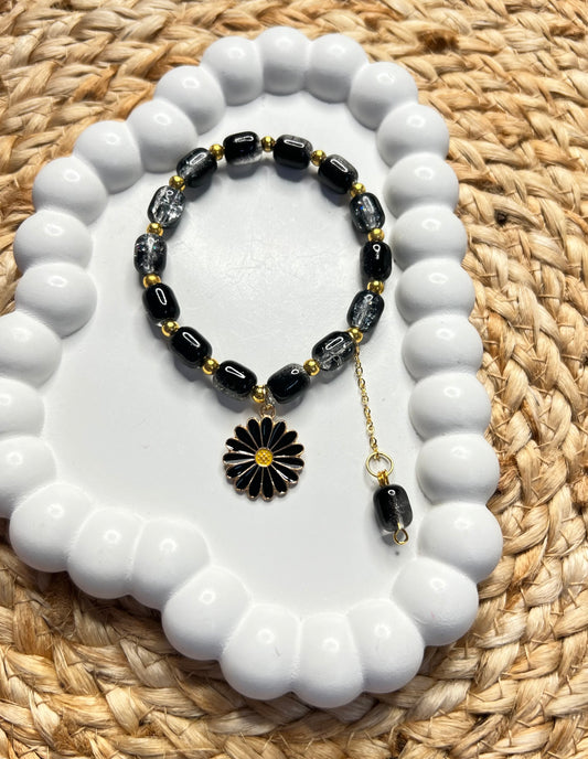Korean Style Black Daisy Flower Bracelet