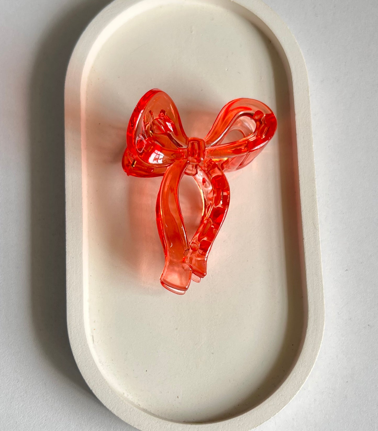 Glossy Bow Claw Clip - Red
