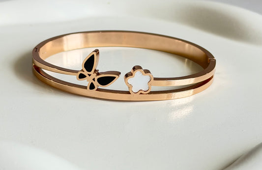 Soft Girl Butterfly Anti Tarnish Kada Bracelet - Regular Size