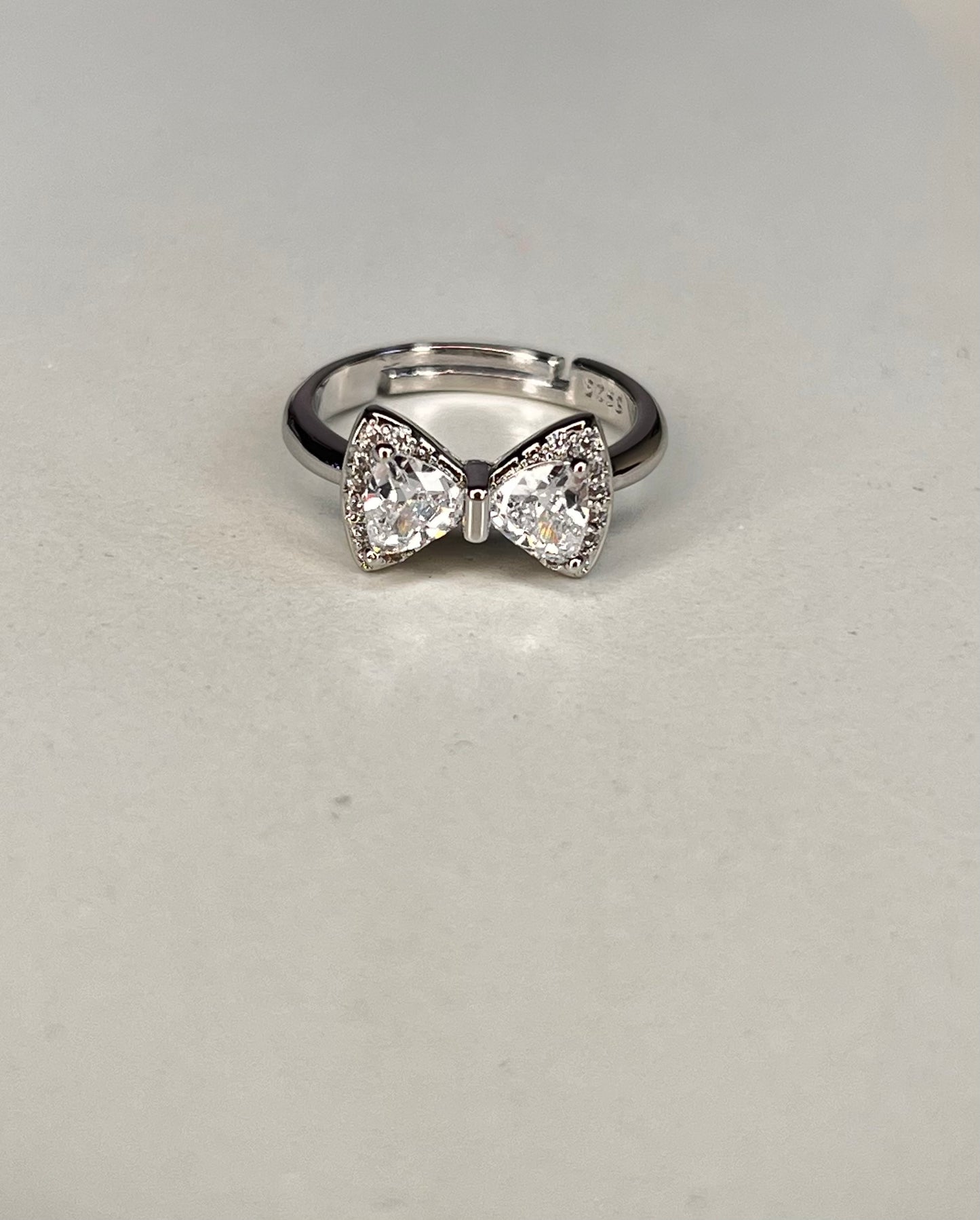 Forever Tied : Silver Plated Bow Adjustable Finger
