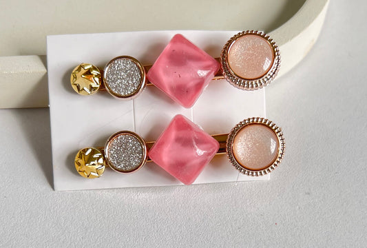 Korean Style Rose Glow Hair Clip ( 2 Pieces)