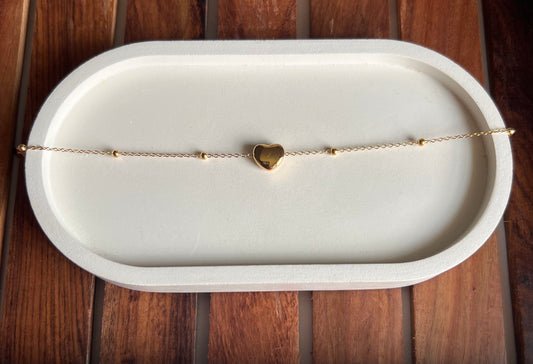 Minimal Heart Anti-Tarnish Chain Bracelet