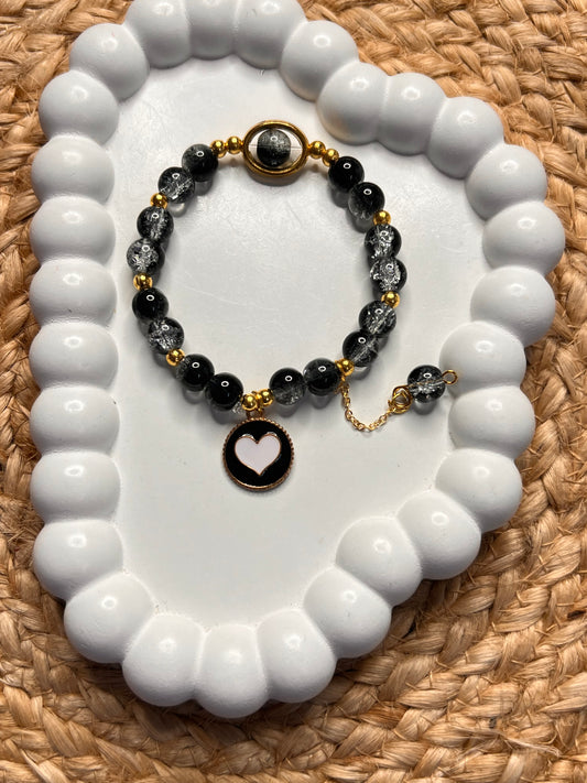 Korean Style Black Heart Bracelet