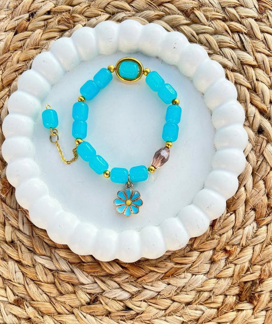 Korean Style Light Blue Daisy Bracelet