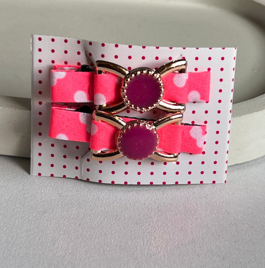 Pinteresty Playful Bow Tic Tac Clip (2 Pieces) - Pink