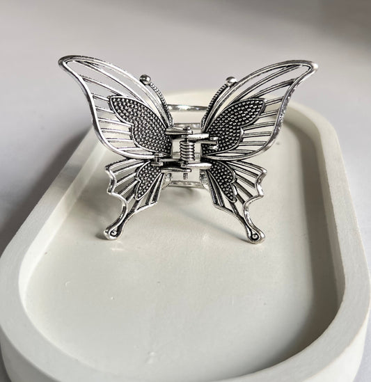 Butterfly Wings Hair Clip - Silver