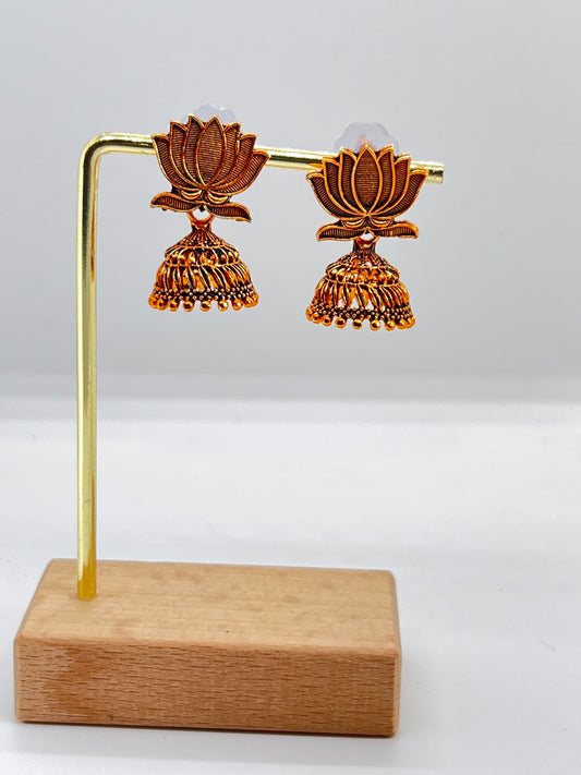 Auric Lotus Jhuma Earrings