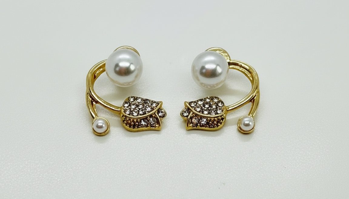 Korean Style Elegant Tulip Earrings - Gold