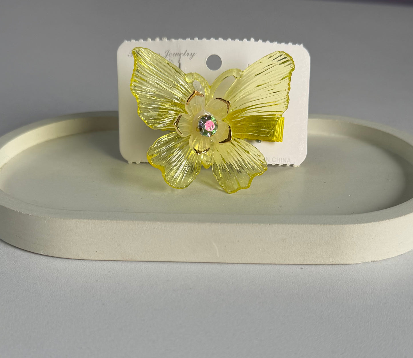 Korean Style Dreamy Butterfly Hair Clips - Yellow