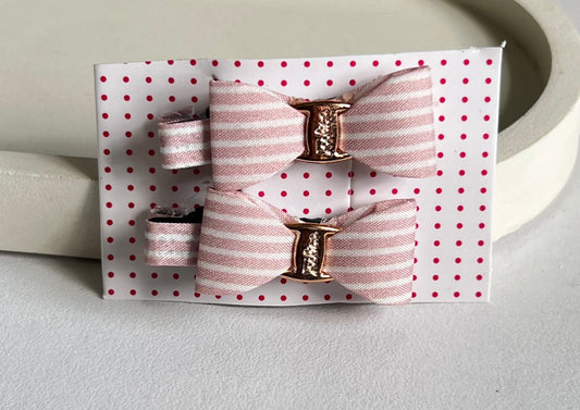 Pinteresty Bow Clip  ( 2 Pieces) - Pink