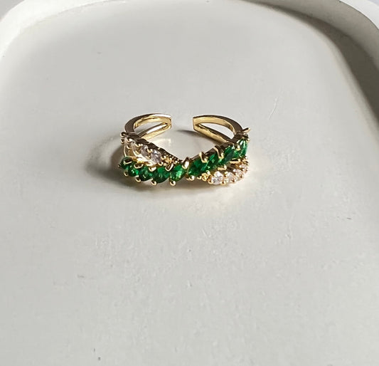 Olive Luxe Adjustable Ring - Adjustable & Anti-Tarnish