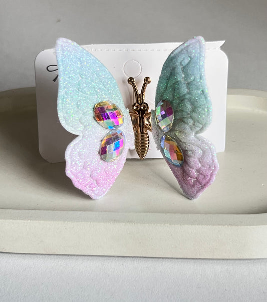 Mint Lilac Butterfly Flutter Hair Clip