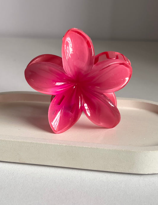 Flora Lock Claw Clip - Dark Pink