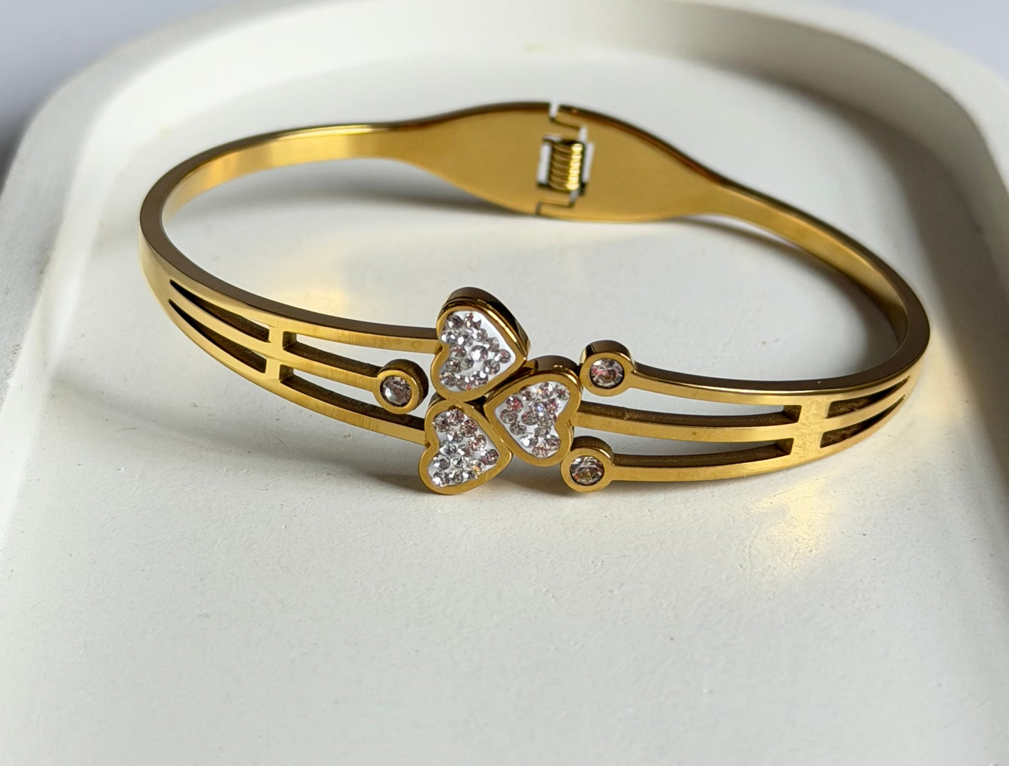 The Triple Heart Anti Tarnish Kada Bracelet - Regular Size