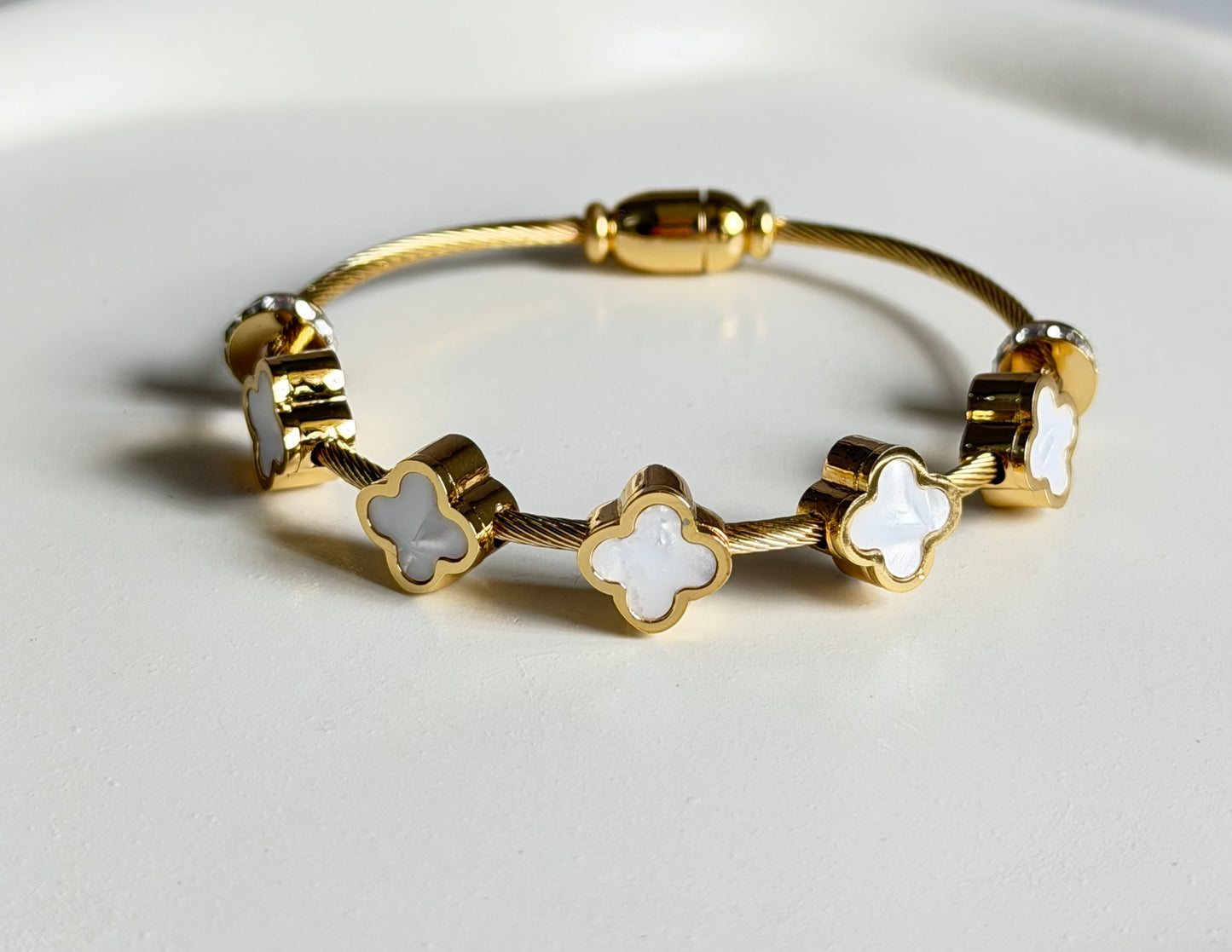 The Glided Clover Anti Tarnish Kada Bracelet - Baby Size