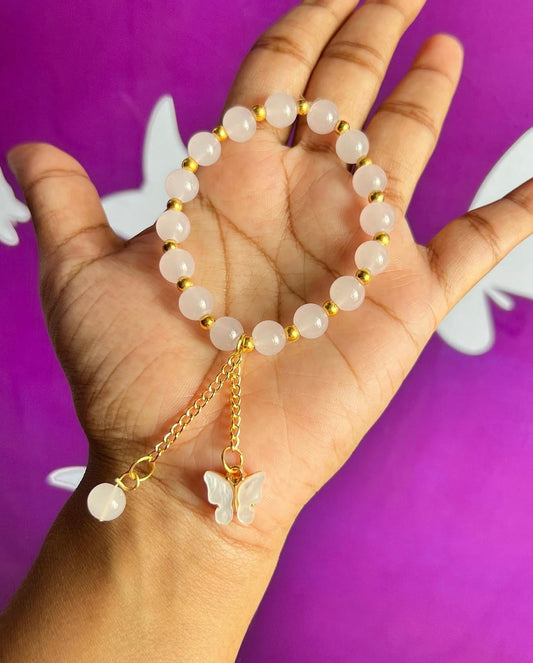 Korean Style White Jelly Butterfly Bracelet