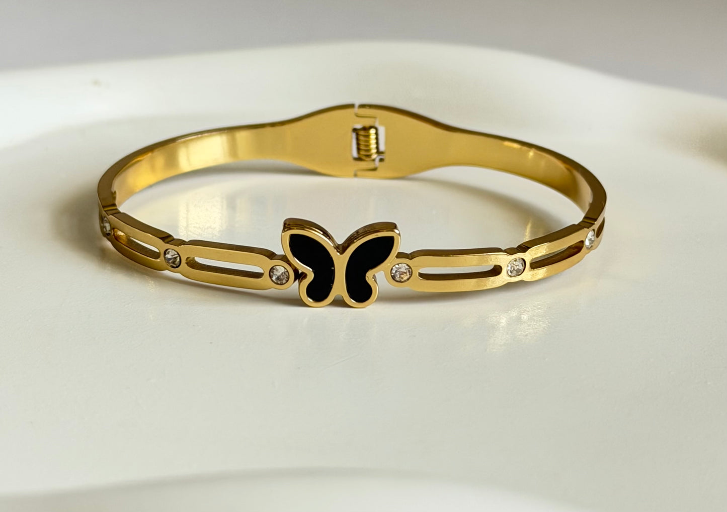 Midnight Butterfly Anti Tarnish Kada Bracelet ( Regular Size)