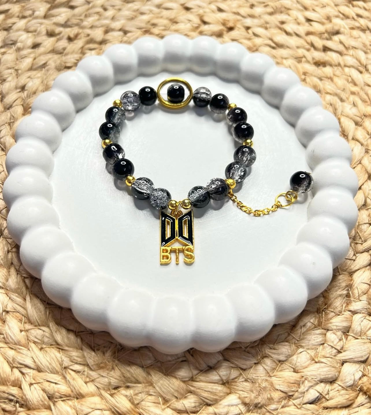 Korean Style BTS Black Shiny Bracelet