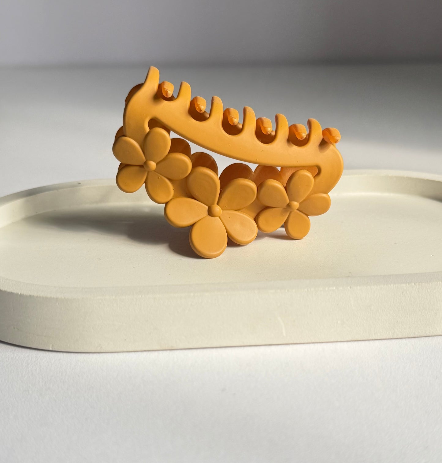 Triple Bloom Claw Clip - Yellow