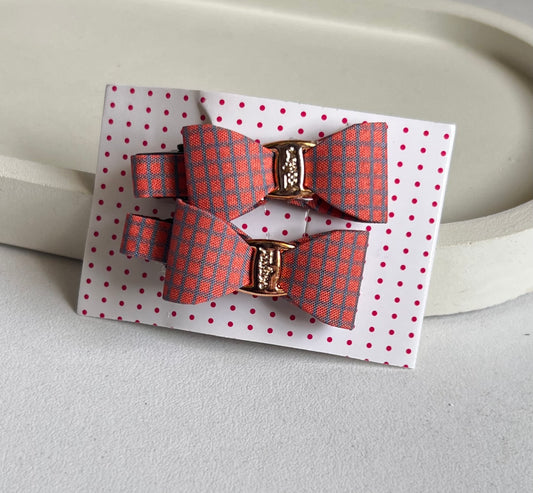 Pinteresty Bow Tic Tac Clip (2 Pieces) - Maroon