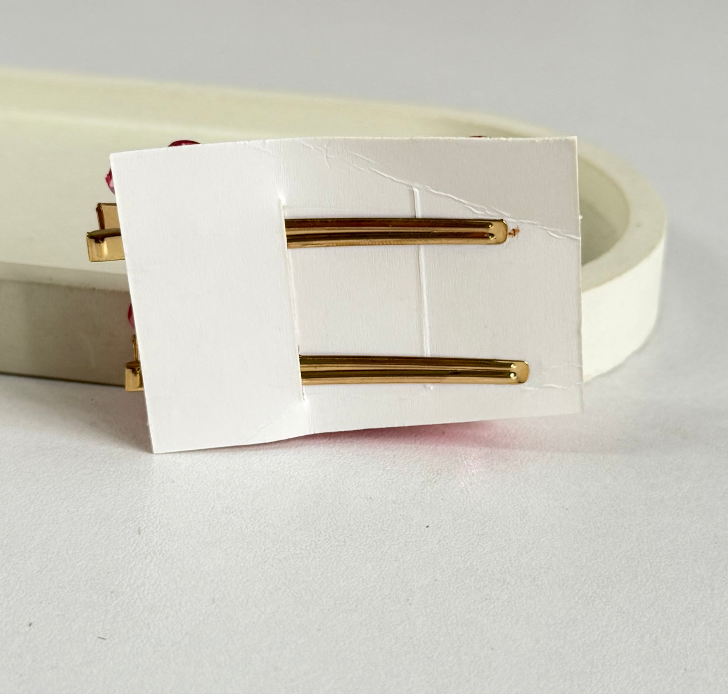 Korean Style Glossy Flower Hair Clips ( 2 Pieces)  - Dark Pink