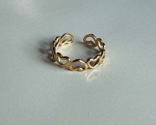 Infinite Heart Anti-Tarnish Adjustable Ring