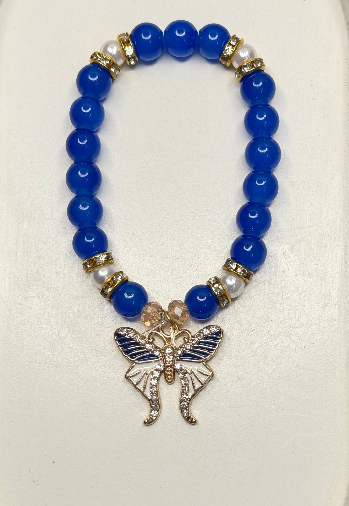 Royal Blue Butterfly Beads Bracelet
