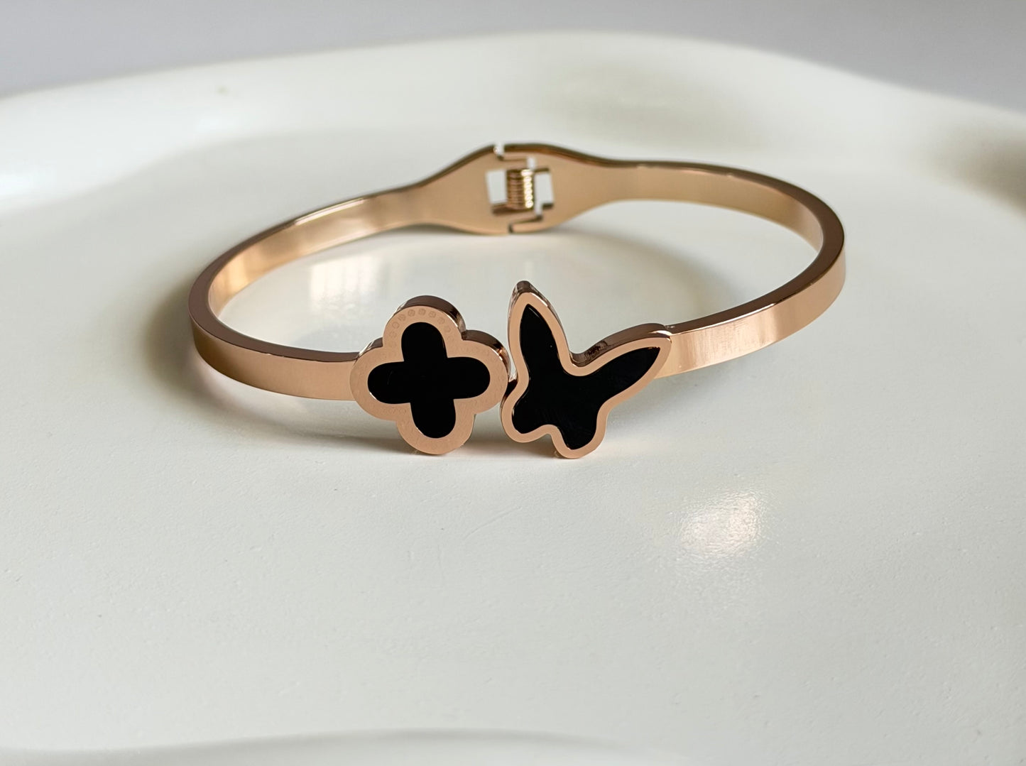 Whisper Luck Anti Tarnish Butterfly Kada Bracelet - Regular Size