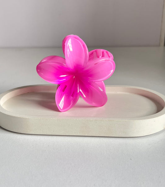Flora Lock Claw Clip - Dark Pink