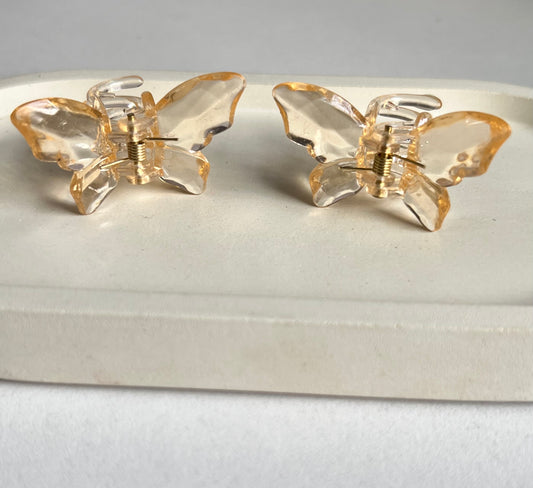 Twin Wings Mini Butterfly Hair Clips (2 Pieces) -  Pastel