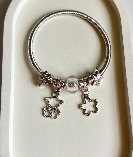 Teddy’s Garden Pandora Style Charm Bracelet