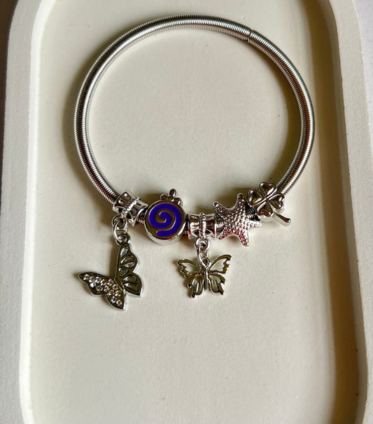 Purple Magic Pandora Style Charm Bracelet