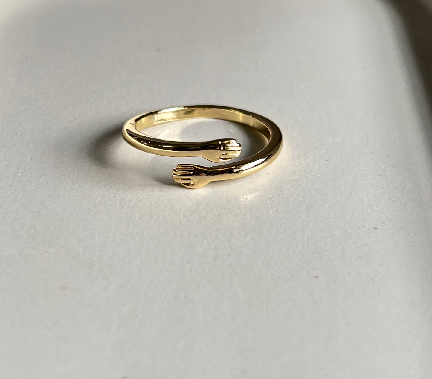 Forever Hug - Gold Adjustable Finger Ring
