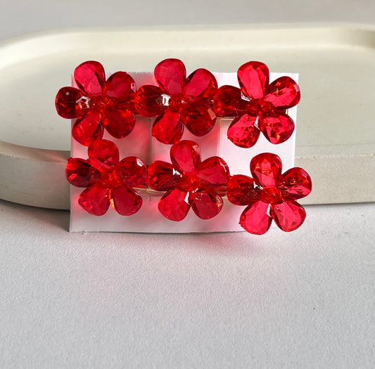 Korean Style Glossy Flower Claw Clips ( 2 Pieces)