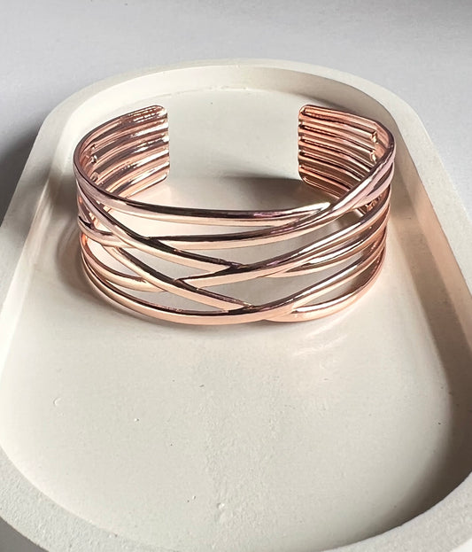 Glided Edge Cuff Bracelet- Rose Good