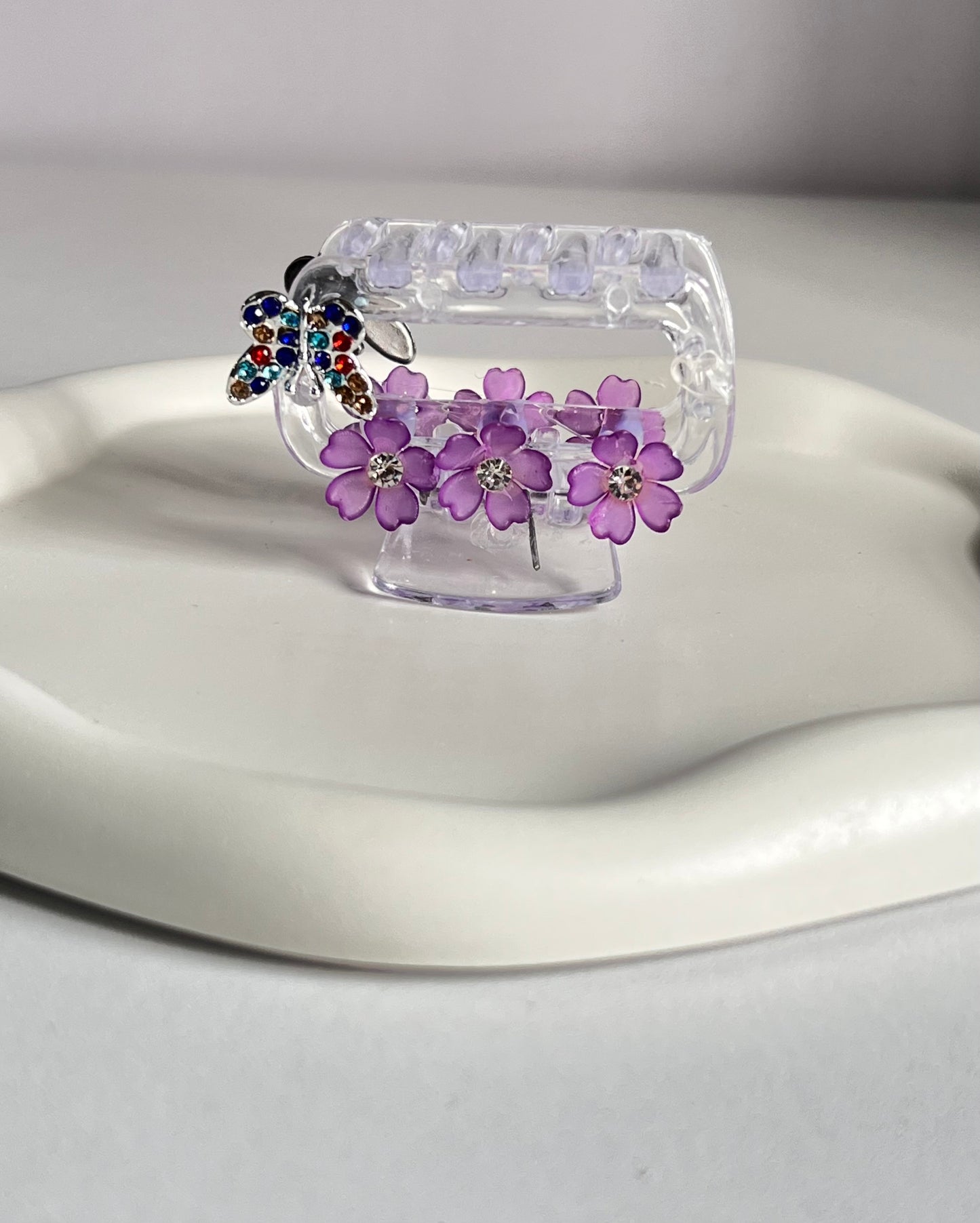 Garden Whimsy Claw Clip - Purple