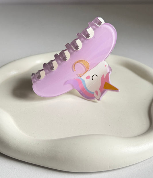 Aesthetic Pink Unicorn Claw Clip