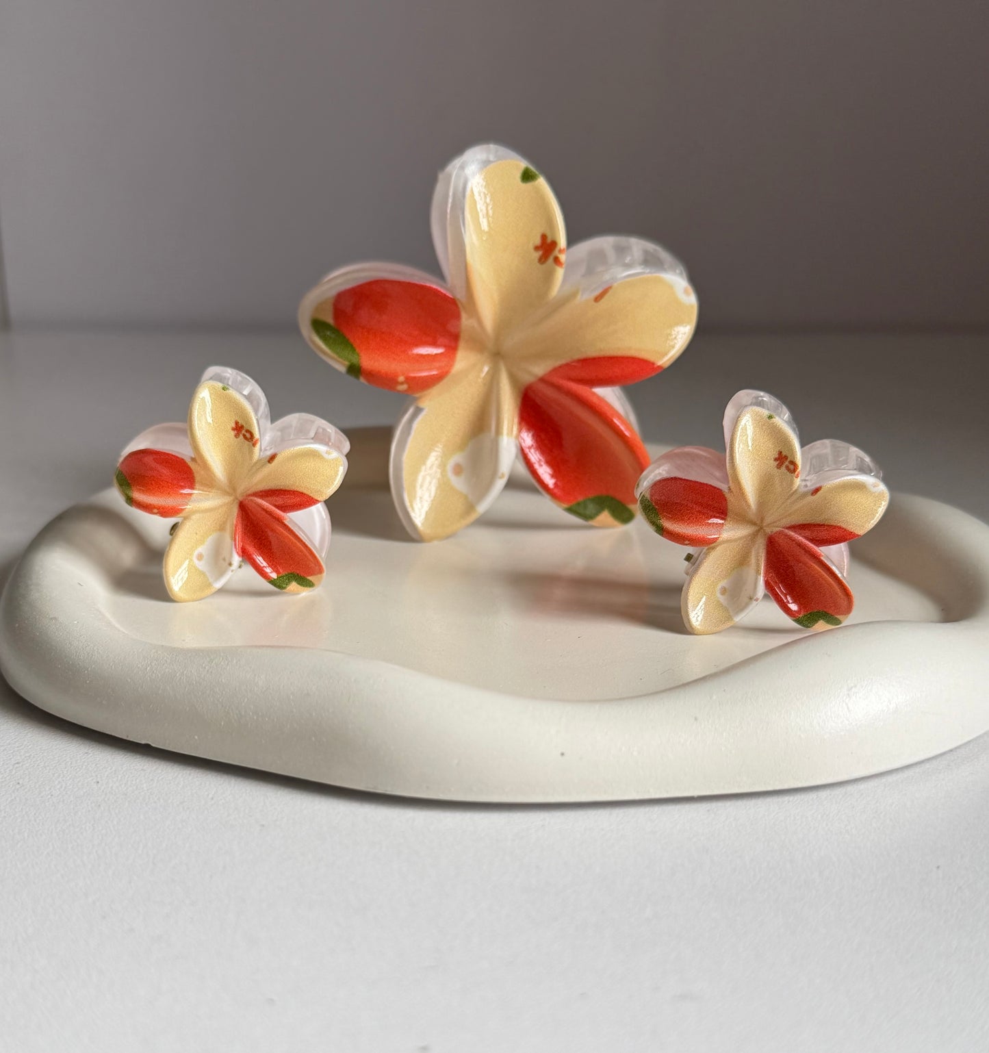 Pinteresty Flora Lock Combo Claw Clips -  Beigish Red