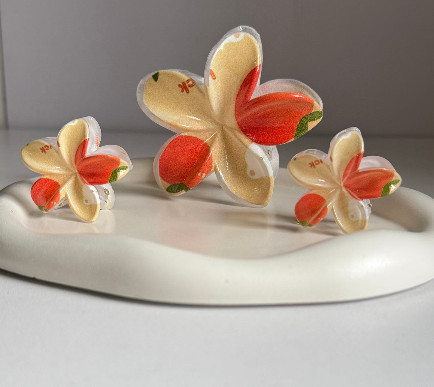 Pinteresty Flora Lock Combo Claw Clips -  Beigish Red
