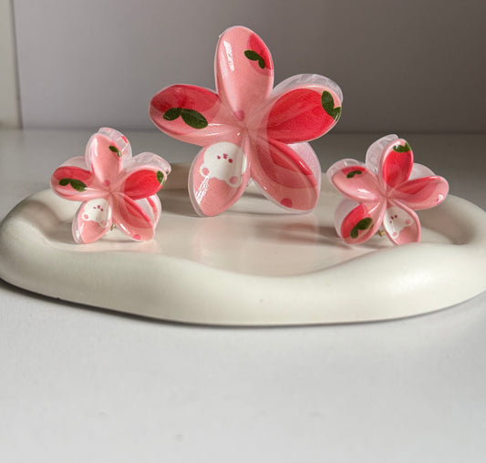 Pinteresty Flora Lock Combo Claw Clips -  Pinkish Berry